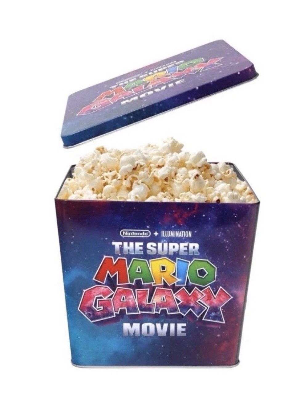 Multicolor Super Mario Galaxy Movie Popcorn Tin
